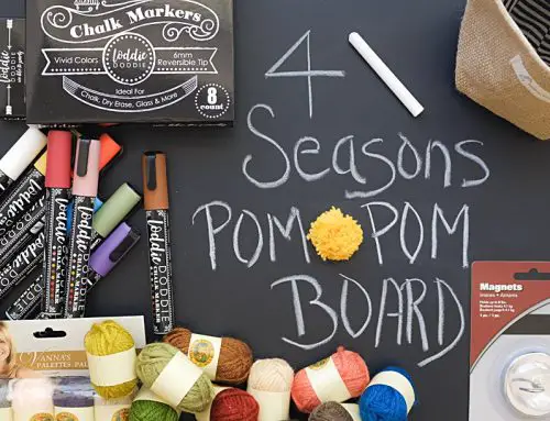 DIY 4 Seasons Pom Pom Magnetic Chalkboard Crafts for Kids & Adults