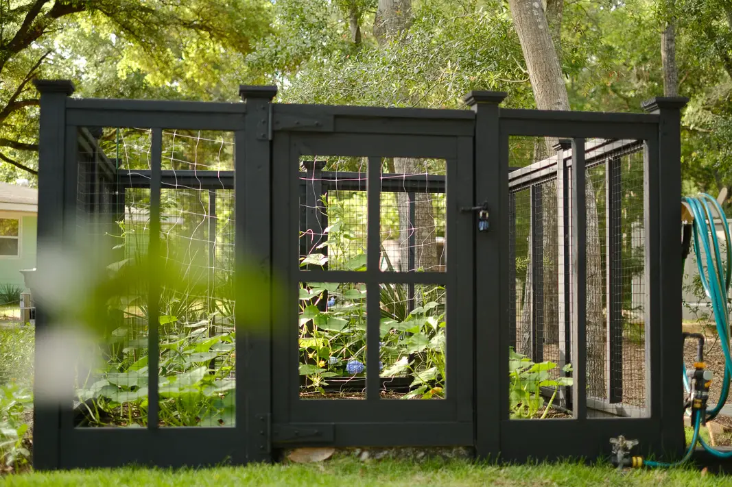 DIY Custom Vegetable Garden Fence; black cottage design | Simply Living NC