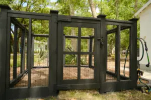 DIY Custom Vegetable Garden Fence; black cottage design | Simply Living NC