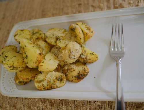 Roasted Parmesan Parsley Potatoes Recipe; harvested fresh garden to table