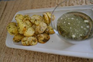 Roasted Parmesan Parsley Potatoes Recipe; harvested fresh garden to table simply living nc