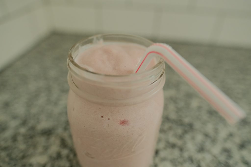 Applesauce Strawberry Milkshake Easy Recipe made with nonperishable ingredients